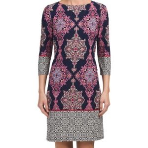 London Times Carpet Border Shift Dress
